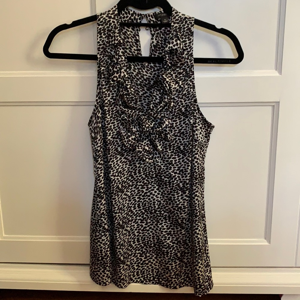 Ann Taylor Tank Blouse with Rosette Neckline